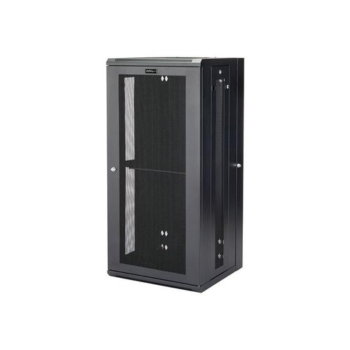 StarTech.com Rack serveur 26U à montage mural - Boîtier armoire serveur à charnières - Jusqu'à 50,8 cm de profondeur - Armoire réseau - Armoire de rack - montable sur mur - noir - 26U