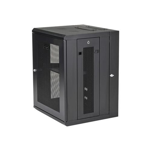 StarTech.com Rack serveur 15U à montage mural - Boîtier armoire serveur à charnières - Jusqu'à 50,8 cm de profondeur - Armoire réseau - Rack armoire - 4 montants - montable sur mur - noir - 15U -...