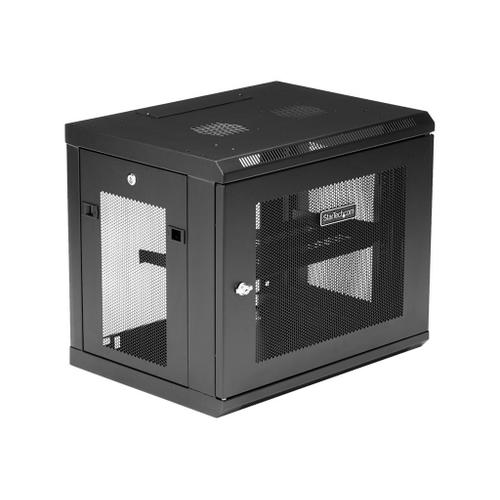 StarTech.com Rack serveur 9U à montage mural - Boîtier armoire serveur - Jusqu'à 43,1 cm de profondeur - Armoire réseau - Armoire de rack - montable sur mur - noir - 9U