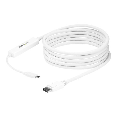 StarTech.com Câble adaptateur USB-C vers DisplayPort 4K 60 Hz de 3 m - Câble USB Type-C vers DP en blanc - Adaptateur vidéo externe - STM32F072CBU6 - USB-C - DisplayPort - blanc