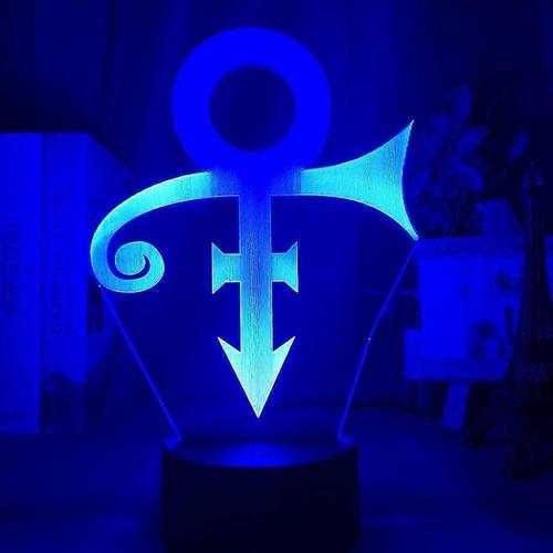 Wekity 3d Night Light Led Acrylique Led Night Light Prince Symbol Logo Nightlight Pour Bureau Décoration Capteur Couleur Table À Langer Usb Lampe Creati