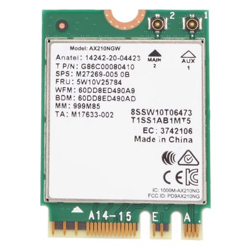 Carte sans fil WiFi 6E 2.4G 5G 6G 5400Mbps NGFF M2 BT5.3 MU MIMO 160MHz 802.11ax Carte réseau sans fil pour ordinateur portable