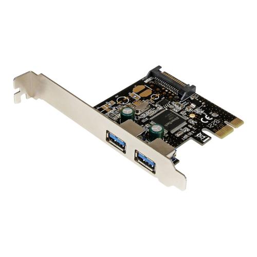 StarTech.com Carte contrôleur PCIe à 2 ports USB 3.0 - Adaptateur PCI Express 2x USB Super Speed avec alimentation SATA - Adaptateur USB - PCIe - USB 3.0 x 2 - pour P/N: S3510SMU33, USB3S2ESATA3