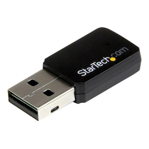 StarTech.com USB 2.0 AC600 Mini Dual Band Wireless-AC Network Adapter - 1T1R 802.11ac WiFi Adapter - 2.4GHz / 5GHz USB Wireless (USB433WACDB) - Adaptateur réseau - USB 2.0 - Wi-Fi 5 - noir