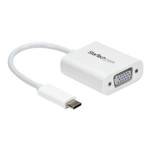 StarTech.com Adaptateur vidéo USB-C vers VGA - Convertisseur USB Type-C vers HD15 - M/F - 1920x1200 / 1080p - Blanc (CDP2VGAW) - Adaptateur USB / VGA - 24 pin USB-C (M) pour HD-15 (VGA) (F) - USB...