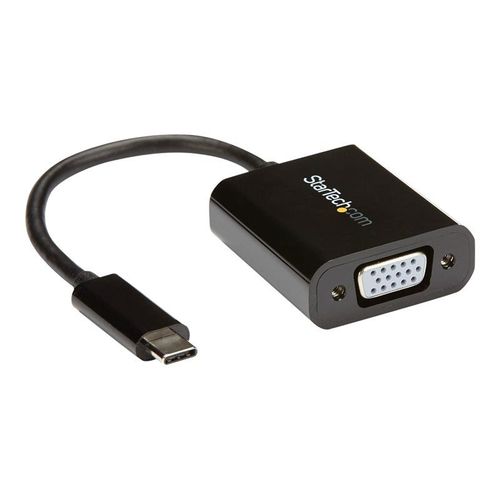 StarTech.com Adaptateur vidéo USB Type-C vers VGA HD15 - M/F - Noir - Adaptateur USB / VGA - 24 pin USB-C (M) pour HD-15 (VGA) (F) - USB 3.1 Gen 1 / Thunderbolt 3 - 18 cm - support 1920 x 1200...