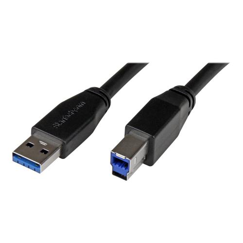 StarTech.com Câble USB 3.0 actif USB-A vers USB-B de 10 m - Cordon USB A vers B - USB 3.1 Gen 1 (5 Gb/s) - M/M - Noir - Câble USB - USB Type B (M) pour USB type A (M) - USB 3.0 - 10 m - moulé -...