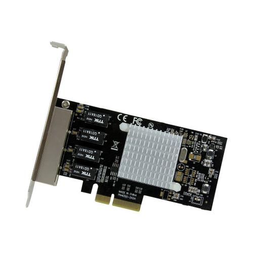 StarTech.com Carte réseau PCI Express à 4 ports Gigabit Ethernet avec chipset Intel I350-AM4 - Adaptateur NIC PCIe GbE - Adaptateur réseau - PCIe x4 profil bas - 1GbE - 1000Base-T - noir - pour...