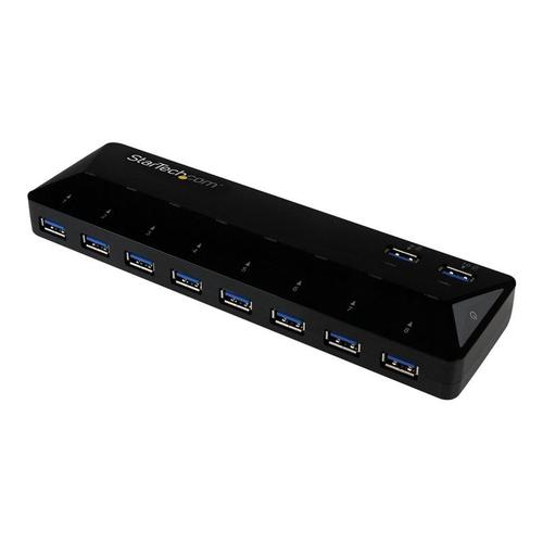 StarTech.com Hub USB 3.0 à 10 ports avec ports de charge et synchronisation - Concentrateur USB avec ports de charge rapide - 2x 1,5 A - Commutateur de partage des périphériques USB - 10 x...
