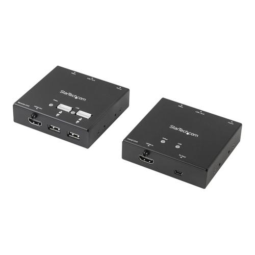 StarTech.com Extendeur HDMI - Cat6 - 50 m - Prolongateur HDMI - RJ45 - Avec hub USB 2.0 à 4 ports - Extender HDMI via Catégorie 6 - 1080p - Rallonge vidéo/audio/infrarouge/USB - plus de CAT 6 -...