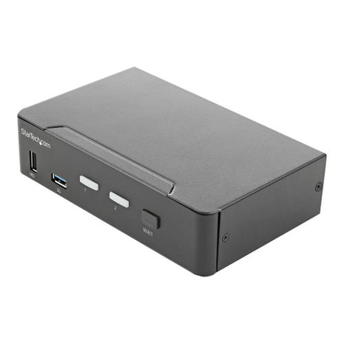 StarTech.com Commutateur KVM HDMI à 2 Ports - Moniteur Unique 4K 60Hz Ultra HDR - KVM de Bureau HDMI 2.0 avec Hub USB 3.0 (5Gbps) et 4x USB 2.0 HID, Audio - Commutation par Touches - TAA...