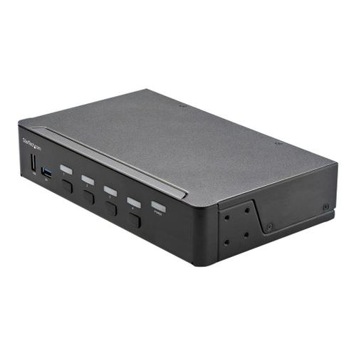 StarTech.com Commutateur KVM HDMI à 4 Ports - 1 Moniteur 4K 60Hz Ultra HDR - KVM de Bureau HDMI 2.0 avec Hub USB 3.0 à 2 Ports (5Gbps) et 4x USB 2.0 HID, Audio - TAA (SV431HU34K6) - Commutateur...