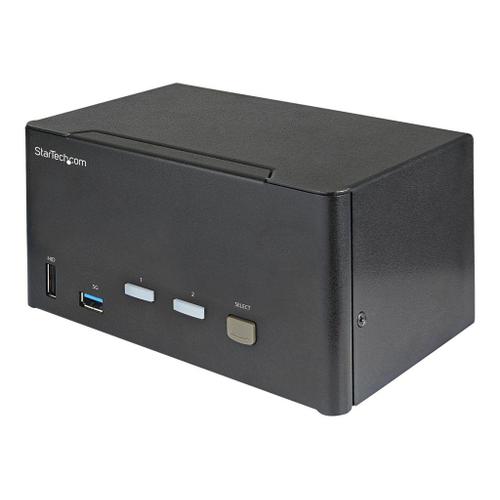 StarTech.com Commutateur KVM DisplayPort 2 Ports pour 3 Moniteurs - 4K 60Hz UHD HDR - KVM de Bureau DP 1.2 avec Hub USB 3.0 2 Ports (5Gbps) et 4 Ports USB 2.0 HID, audio - TAA (SV231TDPU34K) -...