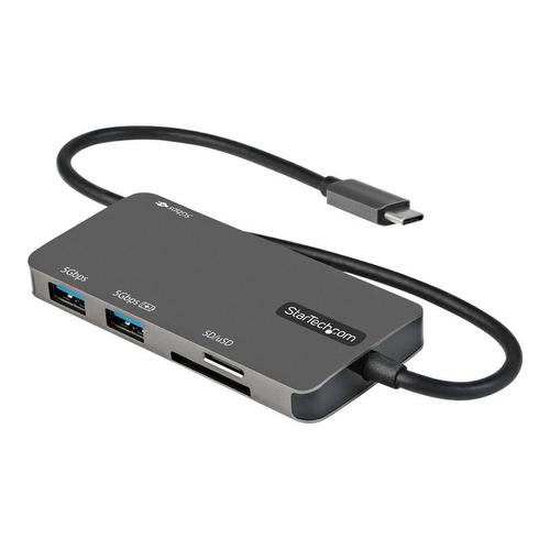 StarTech.com Adaptateur Multiport USB-C - USB Type C vers HDMI 4K, Alimentation 100W Passthrough, SD/MicroSD, Hub USB 3 Ports USB 3.0 - Mini Dock USB-C - Câble Intégré 30cm (DKT30CHSDPD) -...