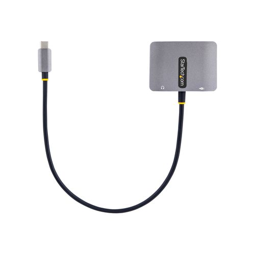 StarTech.com Adaptateur USB C vers HDMI VGA, 4K60Hz, 3.5mm Audio, 100W PD - Station d'accueil - USB-C / Thunderbolt 3 / Thunderbolt 4 - HDMI, VGA