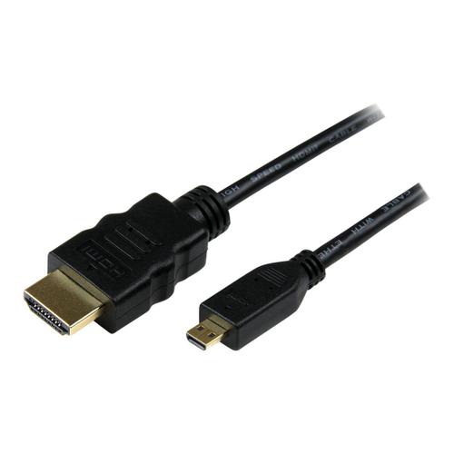 StarTech.com Câble HDMI® haute vitesse avec Ethernet 3m - HDMI (M) vers Micro HDMI (M), Câble Micro HDMI (Type D), Connecteurs Plaqués Or - Câble HDMI avec Ethernet - HDMI mâle pour 19 pin micro...