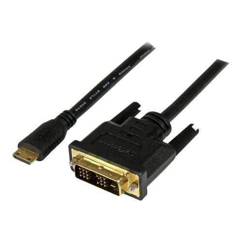 StarTech.com Câble Adaptateur Mini HDMI® vers DVI-D M/M pour Tablet et Caméra - 1x Mini HDMI (Type C) Mâle, 1x DVI-D (18+1) Mâle - 2 m - Câble adaptateur - DVI-D mâle pour 19 pin mini HDMI Type C...