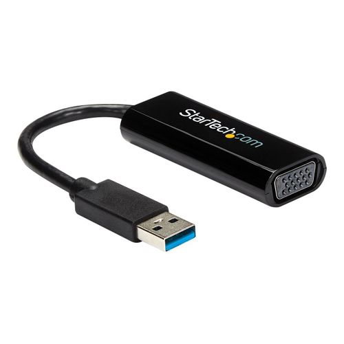StarTech.com Adaptateur USB vers VGA - Carte graphique externe - USB 3.0 - Slim - 1080p - Adaptateur multi-écrans - Adaptateur vidéo - Conformité TAA - USB type A mâle pour HD-15 (VGA) femelle -...