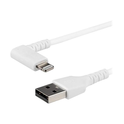 StarTech.com Câble USB-A vers Lightning Blanc Robuste 1m Coudé à 90° - Câble de Charge/Synchronisation USB Type A vers Lightning en Fibre Aramide Résistante - Apple MFi - iPhone (RUSBLTMM1MWR) -...
