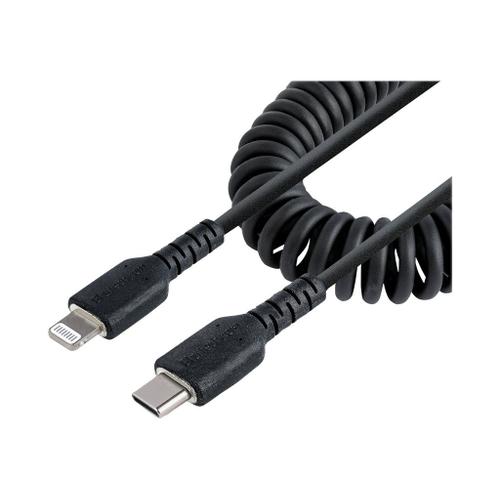 StarTech.com Câble USB-C vers Lightning de 50cm - Adaptateur USB C vers Lightning Noir Certifié Mfi, Gaine en TPE - Câble USB Type-C/Lightning - Chargeur USB-C vers Iphone (RUSB2CLT50CMBC) -...