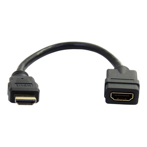 StarTech.com Cable de protection pour port HDMI Ultra HD 4k x 2k - M/F (HDMIEXTAA6IN) - Câble HDMI - HDMI mâle pour HDMI femelle - 15 cm - noir - pour P/N: CDP2HDMM2MB, DP2HDMM2MB, HDDVIMM3...
