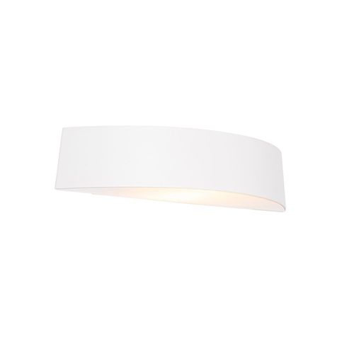 Qazqa Moderne Moderne Buiten Wandlamp Wit Ip44 - Caz Aluminium /Plastique Blanc Oblongue / Extérieur / Jardin / Luminaire / Lumiere / Éclairage E27 Max. 1 X 40 Watt