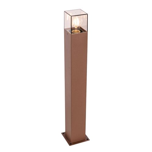 Qazqa Industriel Industriële Staande Buitenlamp 70 Cm Roestbruin Ip44 - Denmark Aluminium /Plastique Brun Rouille Rectangulaire / Extérieur / Jardin / Luminaire / Lumiere / Éclairage E27...