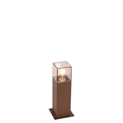 Qazqa Industriel Industriële Staande Buitenlamp 30 Cm Roestbruin Ip44 - Denmark Aluminium /Plastique Brun Rouille Rectangulaire / Extérieur / Jardin / Luminaire / Lumiere / Éclairage E27...