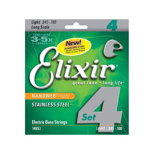 Elixir Nanoweb 14652 - Jeu De Cordes Guitare Basse Light 45 --100