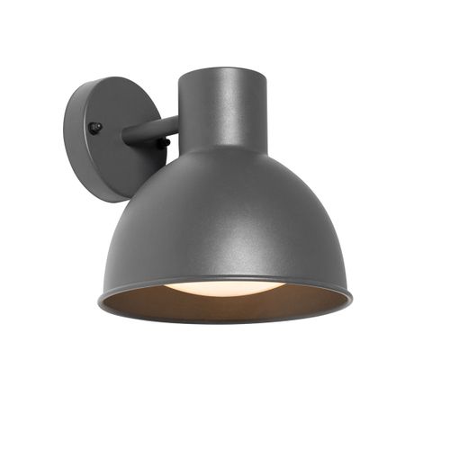 Qazqa Industriel Industriële Buitenwandlamp Donkergrijs Rond Ip44 - Natas Acier /Verre Gris Foncé Rond / Extérieur / Jardin / Luminaire / Lumiere / Éclairage E27 Max. 1 X 40 Watt