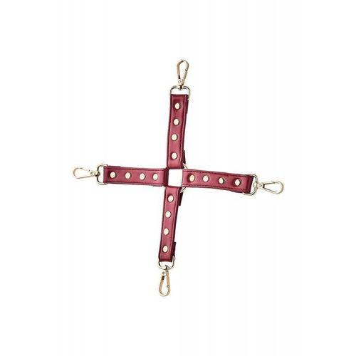 Sangle Croix Pour Menottes Poignets Et Chevilles Simili Cuir Rouge Bordeaux Bordeaux