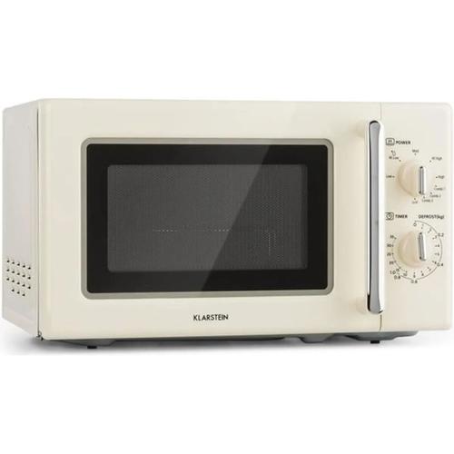 Klarstein Caroline Four micro-ondes 20Ll 700 / 1000 W Ø25,6cm look rétro crème