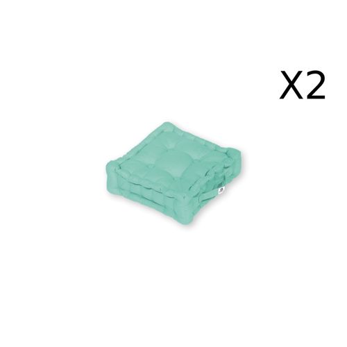Coussin De Sol Lot De 2 - 40 X 40 Cm Vert Mint