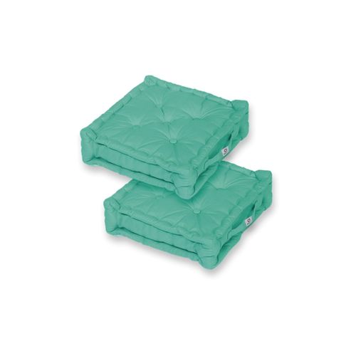 Coussin De Sol Lot De 2 - 50 X 50 Cm Bleu Caraibes