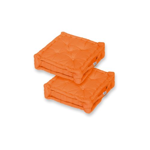 Coussin De Sol Lot De 2 - 50 X 50 Cm Orange