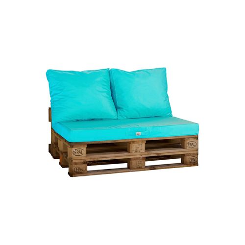 Lot Matelas Pour Palette Déhoussable Avec Assise De 120x80x10cm Et Dossier Bleu Caraibes