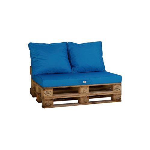 Lot Matelas Pour Palette Déhoussable Avec Assise De 120x80x10cm Et Dossier Bleu Petrole