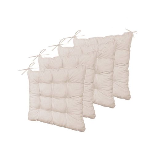Lot De 4 Galettes De Chaise 40 X 40 Cm - Gris Clair