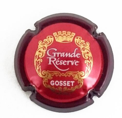 Capsule De Champagne - Muselet - Champagne Gosset - Cuvée Spéciale Grande Reserve. Couleur Rouge Et Or + Lettrage Blanc Et Contour Bordeaux. Parfait État.