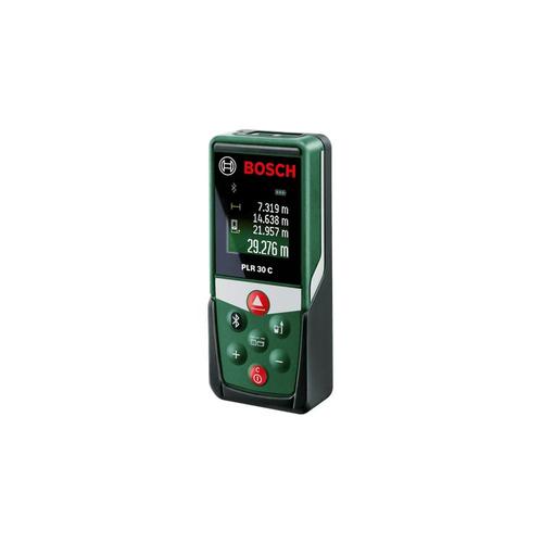 Bosch Télémètre laser PLR 30 C (avec application dédiée, bluetooth, portée : 0,05?30 m, précision : ± 2 mm, dans boîte en carton)