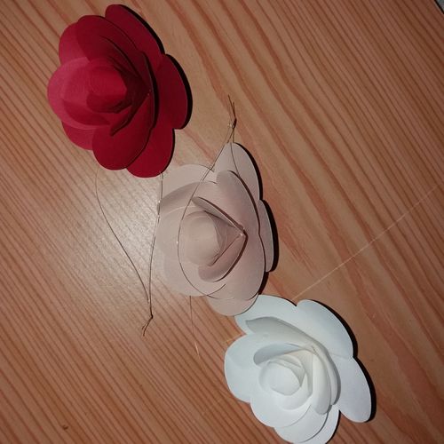 Snömis, 3 fleurs artificielles suspensibles décoratives