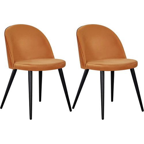Chaise En Velours Avec Pieds En Acier Velvet (Lot De 2)