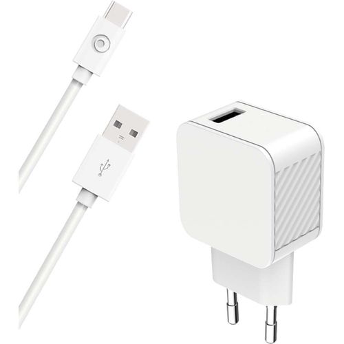 Chargeur Maison 3a Ic Smart + Câble Usb A/Usb C Blanc - 100% Plastique Recyclé Bigben