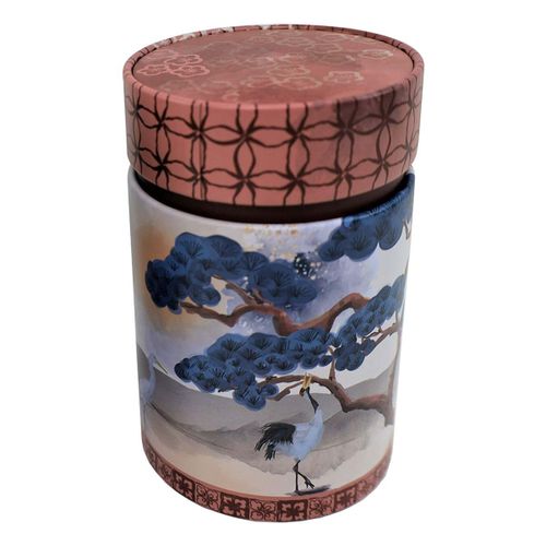 Petite Boite Grue Marron Et Bleu Pour Le Thé Contenance 150 Gr