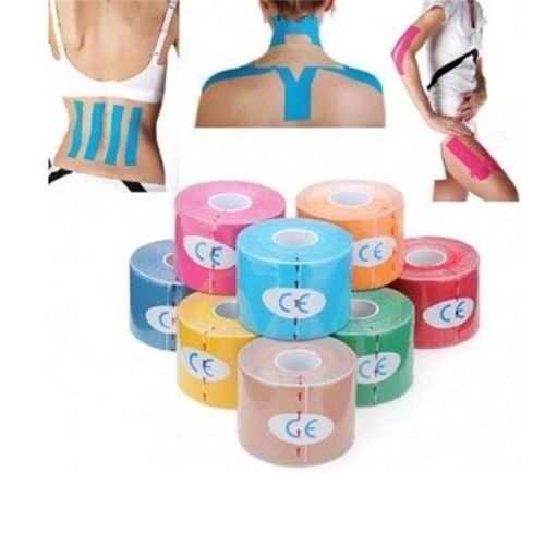 Bande Adhésive Élastique En Coton, 1 Rouleau, 5m X 5cm, Bande Amincissante, Pour Bande Musculaire, Soutien Des Tensions Et Des Blessures 