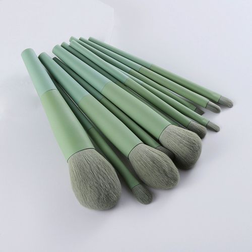 Ensemble De Pinceaux De Maquillage, Fond De Teint Vert, Ombre À Paupières, Outil Cosmétique, 11 Pièces 