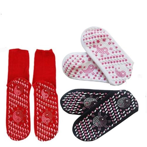 Chaussettes En Coton Confortables Autochauffantes À Infrarouge Lointain Tourmaline, 2 Paires, Masseur Pour Les Pieds, Cadeau Sain 
