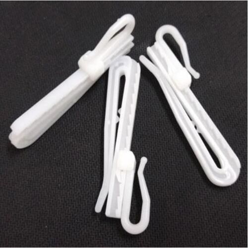 Crochets De Suspension De Rideaux, 50 Pièces, Anneau De Fenêtre Réglable, Crochet De Rideau En Plastique Blanc Pour Rideau De Maison