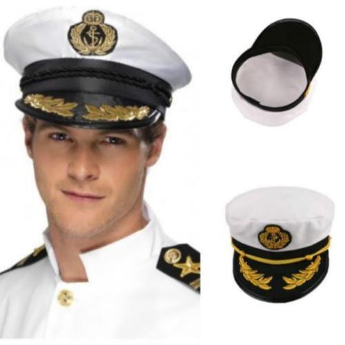Chapeau décoratif blanc réglable, casquette militaire de capitaine de la marine, couvre-chef unisexe pour adultes, tenue fantaisie pour événements et fêtes