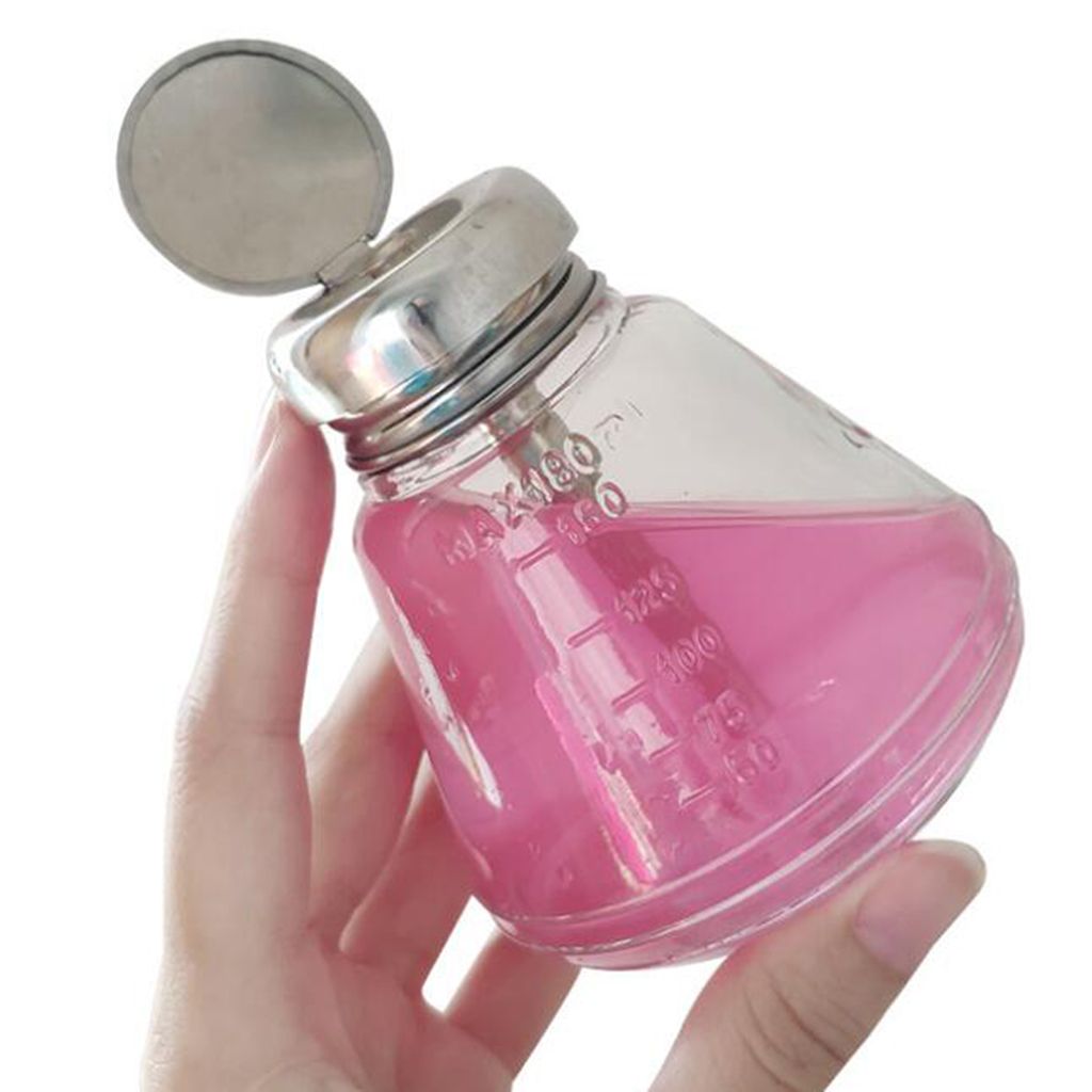 Distributeur De Dissolvant De Vernis À Ongles, Bouteille En Verre De 180ml, Récipient Anti-Déversement De Liquide 